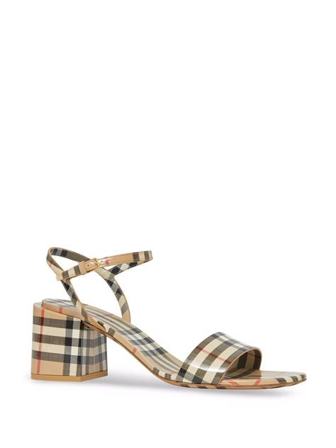 burberry house check and patent leather sandals|Burberry House Check Pattern Leather Slides .